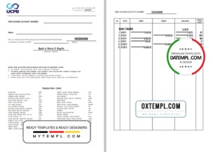 editable template, Philippines The United Coconut Planters Bank (UCPB) passbook template in Word and PDF format