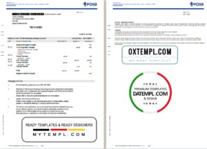 editable template, Singapore DBS Bank statement template in Excel and PDF format (2 pages)