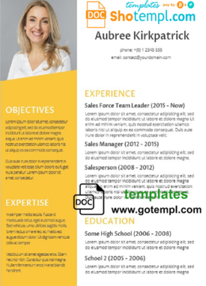 editable template, Professional and Creative CV template in WORD format