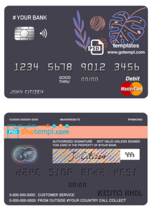 editable template, # amaze creative universal multipurpose bank mastercard debit credit card template in PSD format, fully editable