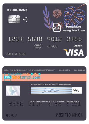 editable template, # amaze creative universal multipurpose bank visa credit card template in PSD format, fully editable