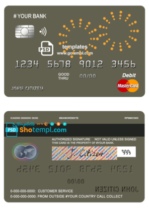 editable template, # artsy line universal multipurpose bank mastercard debit credit card template in PSD format, fully editable