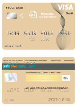 editable template, # abstractaza universal multipurpose bank visa credit card template in PSD format, fully editable