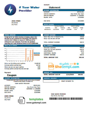editable template, #electric trust universal multipurpose utility bill template in Word format