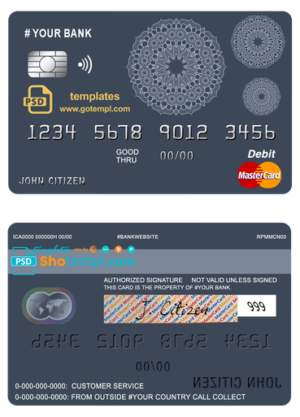 editable template, # mandala dream universal multipurpose bank mastercard debit credit card template in PSD format, fully editable