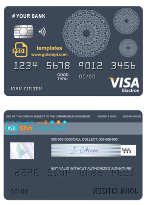 editable template, # mandala dream universal multipurpose bank visa electron credit card template in PSD format, fully editable