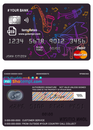editable template, # moonlight instrumental universal multipurpose bank mastercard debit credit card template in PSD format, fully editable