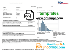 editable template, Serbia electricity proof of address utility bill template Word and PDF format