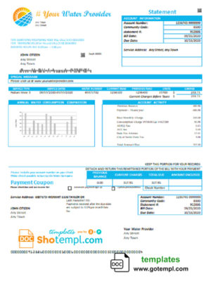 editable template, # sun system universal multipurpose utility bill template in Word format