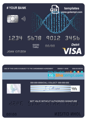 editable template, # vintage abstract universal multipurpose bank visa credit card template in PSD format, fully editable