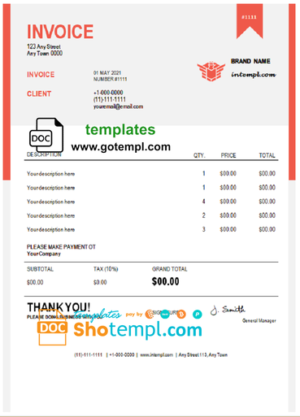 editable template, # addict forum universal multipurpose good-looking invoice template in Word and PDF format, fully editable