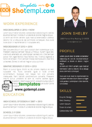 editable template, Modern Resume template in WORD format 2