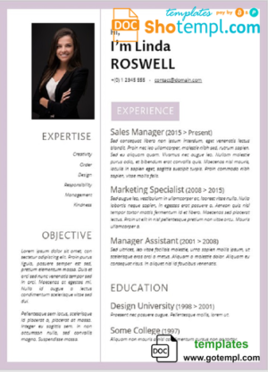 editable template, Modern Resume template in WORD format 3