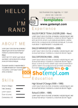 editable template, Professional CV Template in WORD format