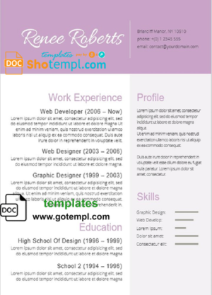 editable template, Modern Resume Template in WORD format 6