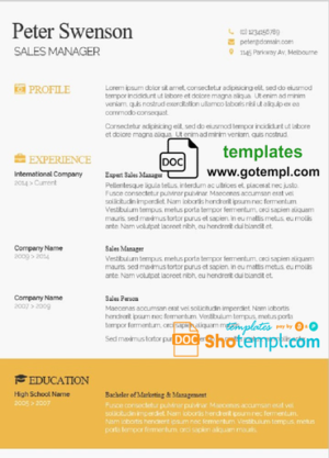 editable template, Modern and Professional Resume template in WORD format