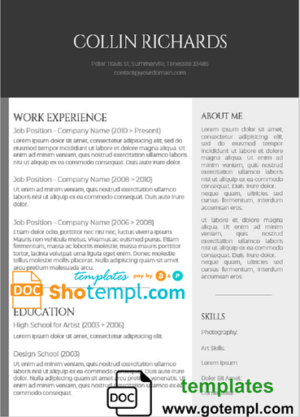 editable template, Editable CV Template in WORD format