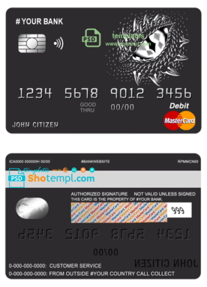 editable template, # dragonella universal multipurpose bank mastercard debit credit card template in PSD format, fully editable