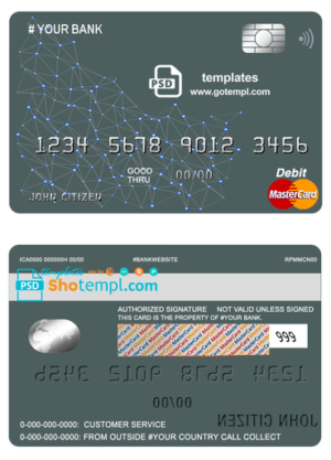 editable template, # geometrex universal multipurpose bank mastercard debit credit card template in PSD format, fully editable