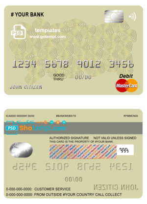 editable template, # geometric vibrance universal multipurpose bank mastercard debit credit card template in PSD format, fully editable