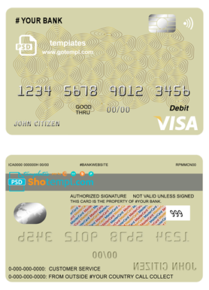 editable template, # geometric vibrance universal multipurpose bank visa credit card template in PSD format, fully editable