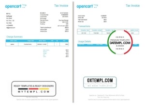 editable template, Hong Kong OpenCart tax invoice template in Word and PDF format, fully editable