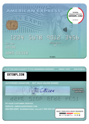 editable template, USA New York CFSB bank AMEX card template in PSD format, fully editable