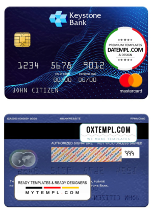 editable template, Nigeria Keystone bank mastercard, fully editable template in PSD format