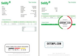 editable template, Latvia Sellfy tax invoice template in Word and PDF format, fully editable