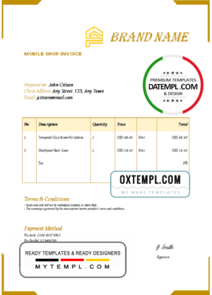 editable template, # hunt brush universal multipurpose invoice template in Word and PDF format, fully editable