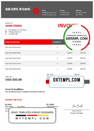 editable template, # blending tap universal multipurpose invoice template in Word and PDF format, fully editable