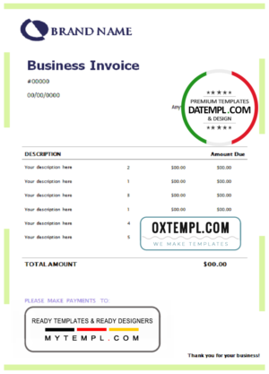 editable template, # certified profit universal multipurpose invoice template in Word and PDF format, fully editable