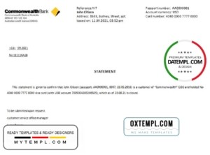 editable template, Australia Commonwealth bank account closure reference letter template in Word and PDF format