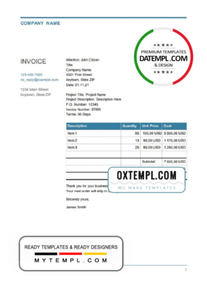 editable template, # choose mystic universal multipurpose good-looking invoice template in Word and PDF format, fully editable