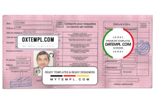 editable template, Mali driving license template in PSD format, fully editable