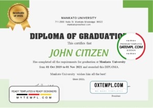 editable template, USA Diploma certificate template in Word and PDF format