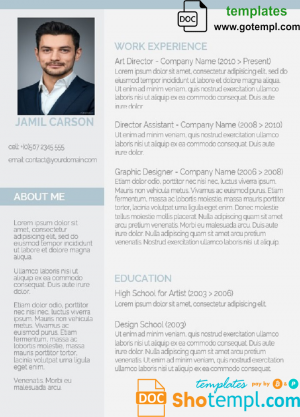 editable template, Modern and Professional Resume template in WORD format