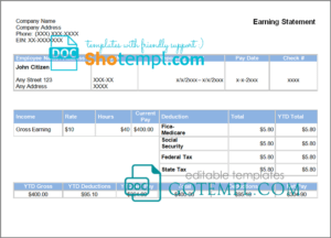 editable template, # square deal pay stub template in Word and PDF format