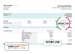 editable template, # unique one pay stub template in Word and PDF format