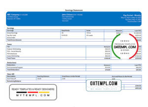 editable template, # value call pay stub template in Word and PDF format
