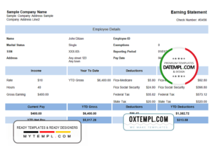 editable template, # double dash pay stub template in Word and PDF format