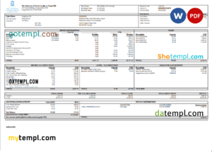 editable template, USA public research university employee sheet template in Word and PDF format