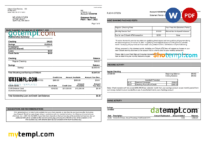 editable template, Australia Citibank bank statement Word and PDF template, 6 pages