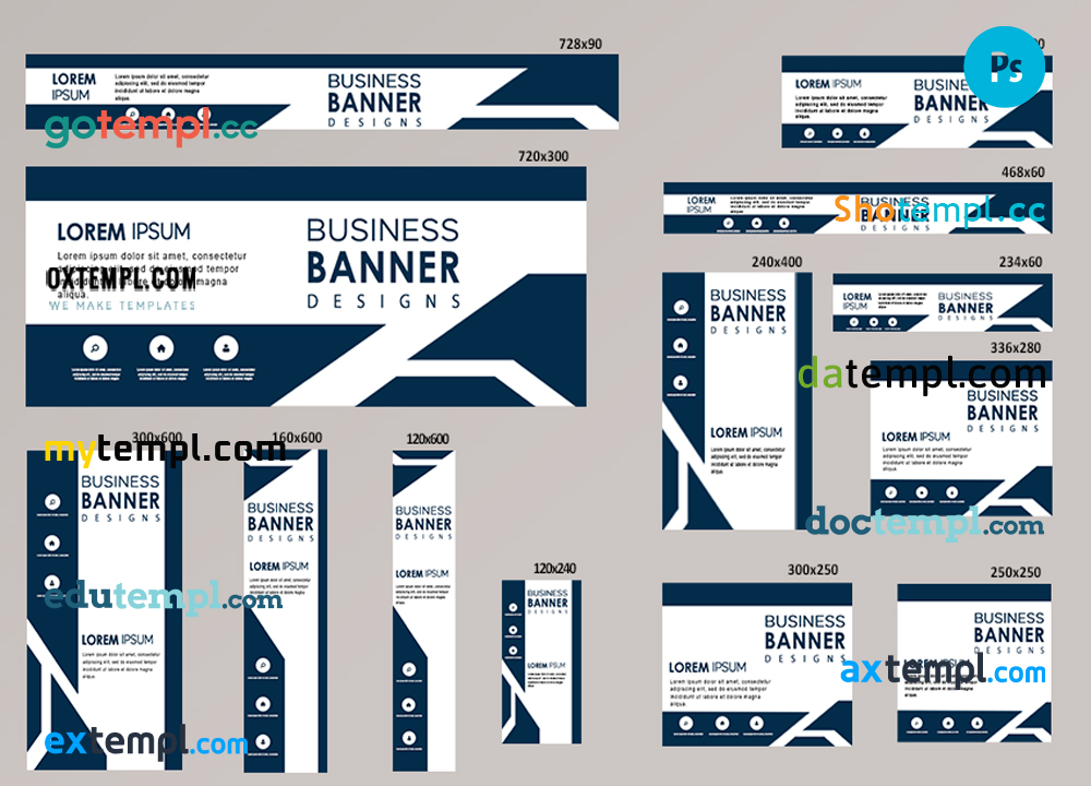 FREE editable template, # classic growth editable banner template set of 13 PSD
