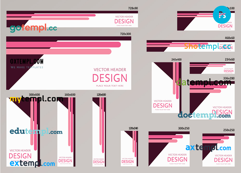 FREE editable template, # commercial way editable banner template set of 13 PSD