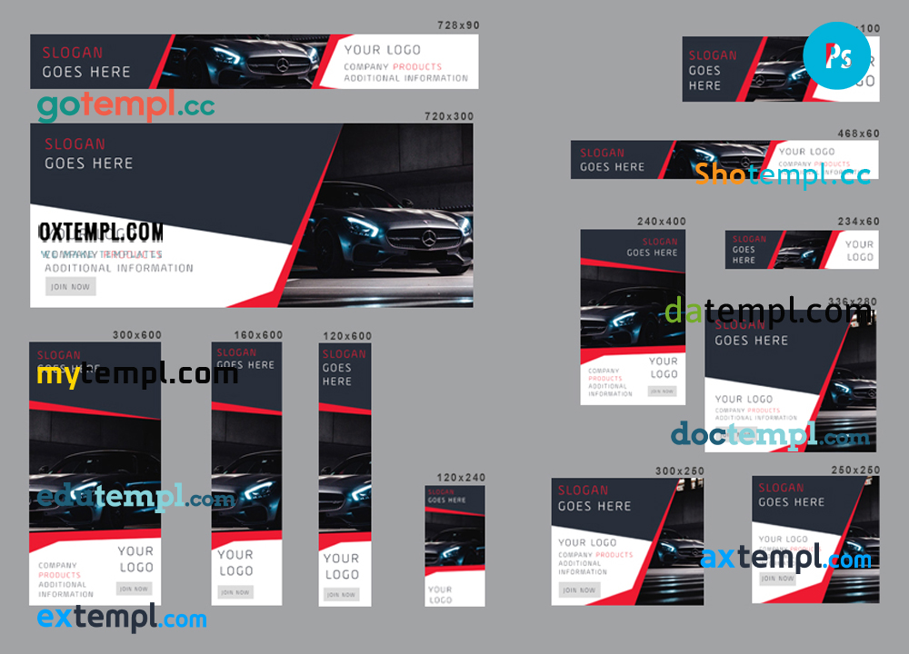 FREE editable template, # speed gains editable banner template set of 13 PSD