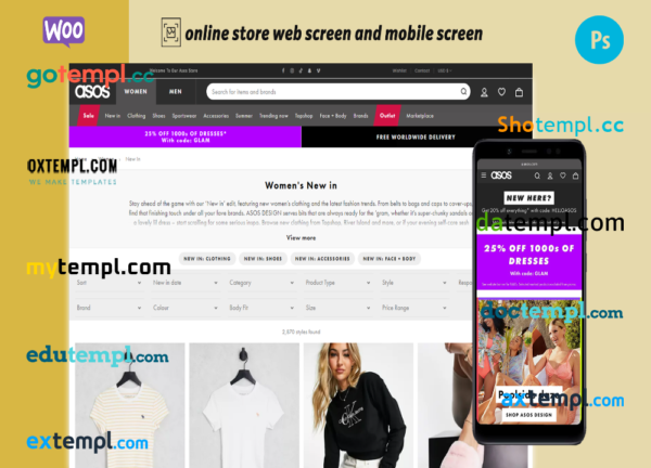 editable template, branded clothing completely ready online store WooCommerce hosted and products uploaded 30