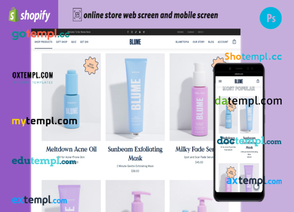 editable template, skin & body care fully ready online store Shopify hosted and products uploaded 30
