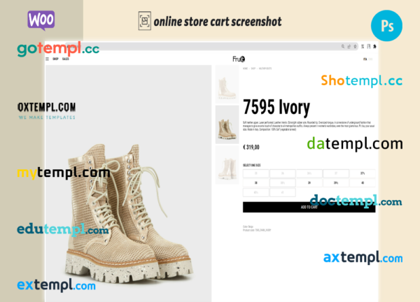editable template, branded shoes fully ready online store WooCommerce hosted and products uploaded 30