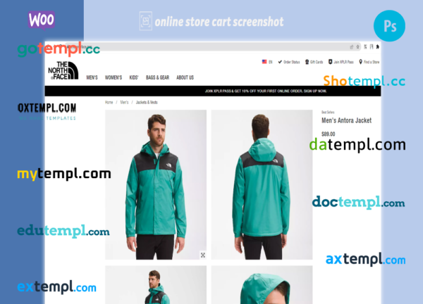 editable template, outdoor clothing fully ready online store WooCommerce hosted and products uploaded 30